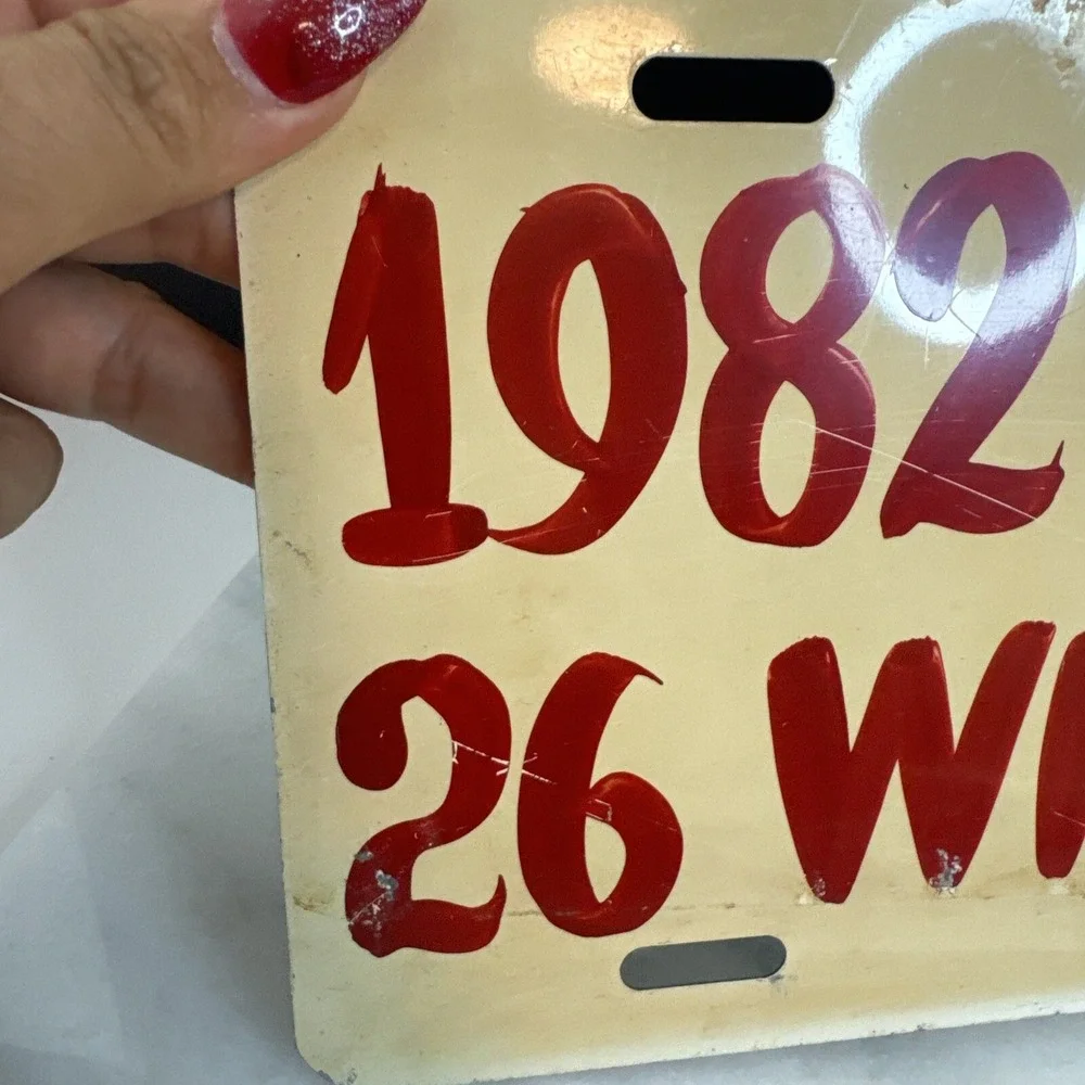 1982 Season Vintage License plate